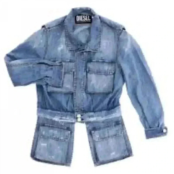 DIESEL Denim Jacket Removable Pockets - Picture 1 of 9